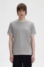 Fred Perry Twin Tipped Men’s T-Shirt Grey | IDGJK2650