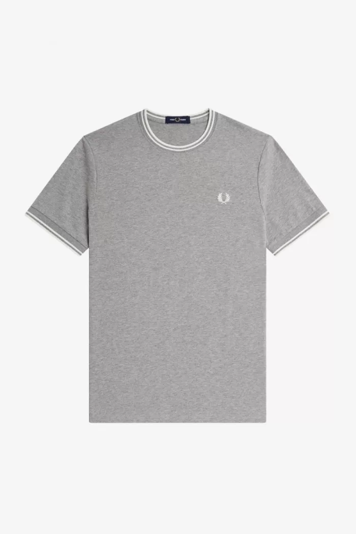 Fred Perry Twin Tipped Men’s T-Shirt Grey | IDGJK2650