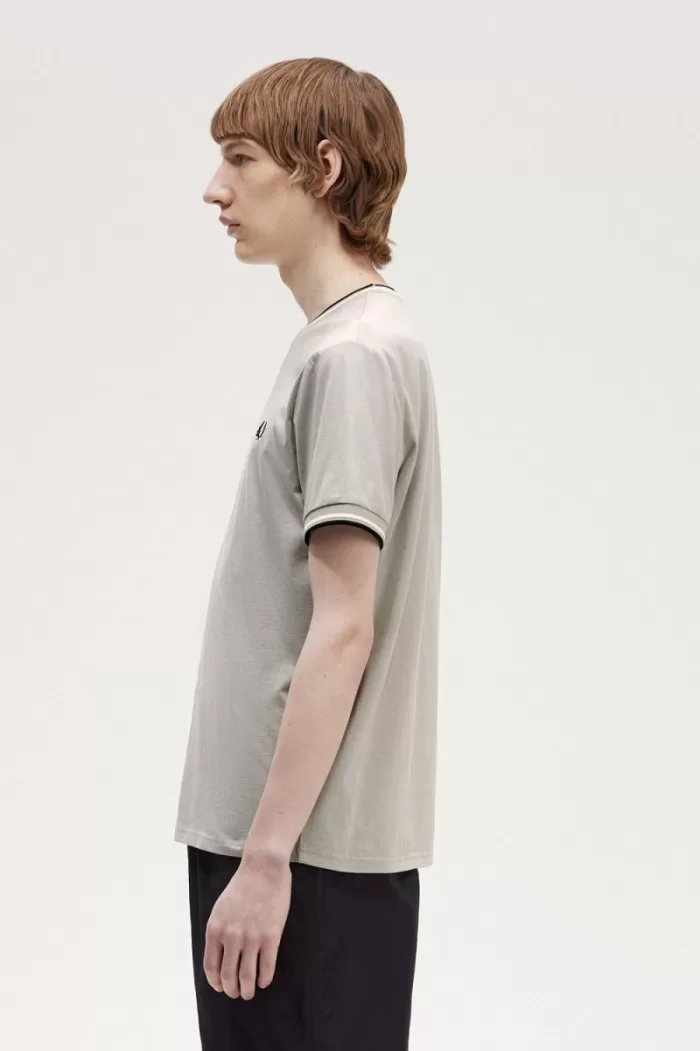 Fred Perry Twin Tipped Men’s T-Shirt Grey | XPLQT4713