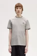 Fred Perry Twin Tipped Men’s T-Shirt Grey | XPLQT4713