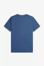 Fred Perry Twin Tipped Men’s T-Shirt Midnight Blue Beige Light Aqua | ROEUW6582