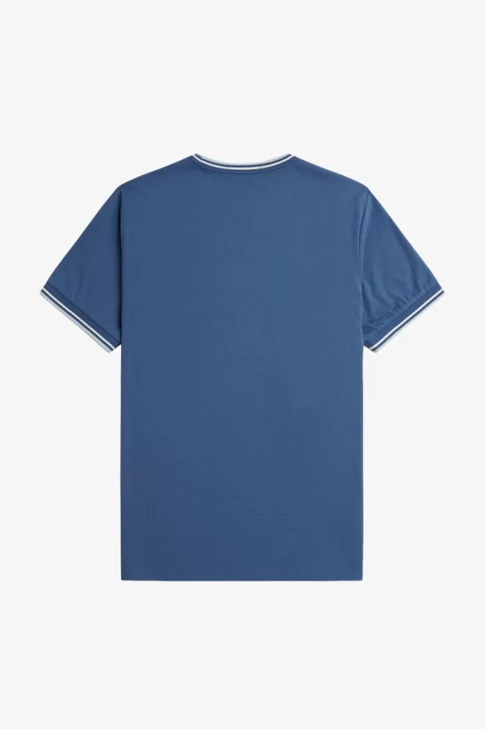 Fred Perry Twin Tipped Men’s T-Shirt Midnight Blue Beige Light Aqua | ROEUW6582