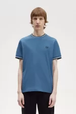 Fred Perry Twin Tipped Men’s T-Shirt Midnight Blue | SHBMV0359