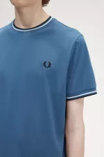 Fred Perry Twin Tipped Men’s T-Shirt Midnight Blue | SHBMV0359