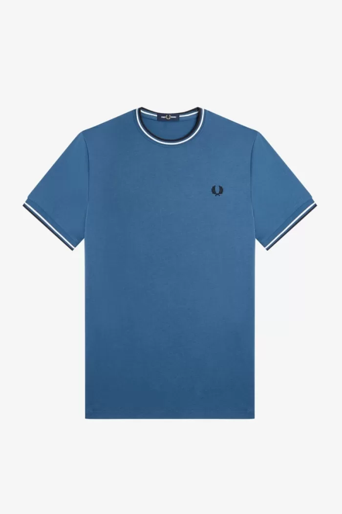 Fred Perry Twin Tipped Men’s T-Shirt Midnight Blue | SHBMV0359