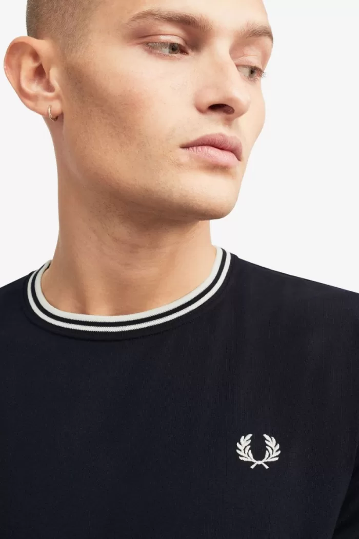 Fred Perry Twin Tipped Men’s T-Shirt Navy | AFLRB8251