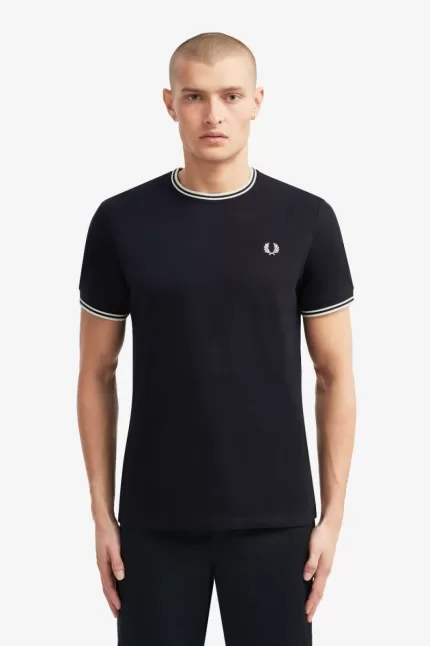 Fred Perry Twin Tipped Men’s T-Shirt Navy | AFLRB8251