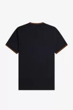 Fred Perry Twin Tipped Men’s T-Shirt Navy Dark Coffee | TQJXS5043