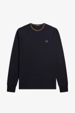 Fred Perry Twin Tipped Men’s T-Shirt Navy Dark Coffee | ZEUOY8690