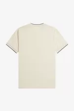 Fred Perry Twin Tipped Men’s T-Shirt Oatmeal Beige Black | GCDOB7621