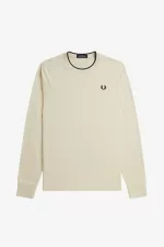 Fred Perry Twin Tipped Men’s T-Shirt Oatmeal Beige Black | JIPCX7904