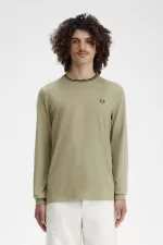 Fred Perry Twin Tipped Men’s T-Shirt Warm Grey Dark Red | HASOJ0468