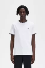 Fred Perry Twin Tipped Men’s T-Shirt White | GSTWR0481