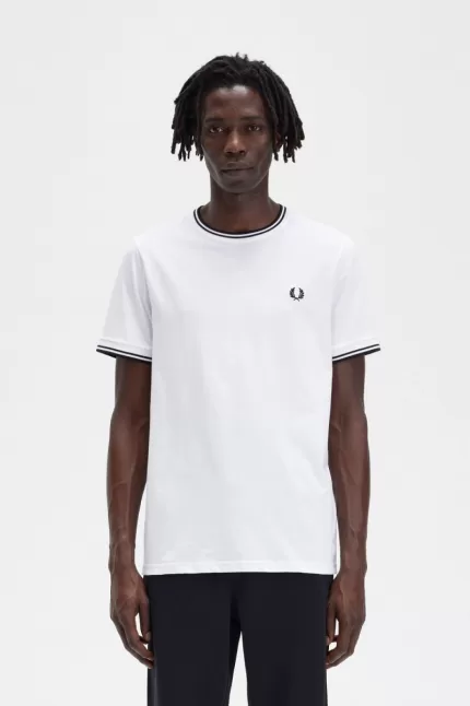 Fred Perry Twin Tipped Men’s T-Shirt White | GSTWR0481