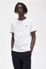 Fred Perry Twin Tipped Men’s T-Shirt White | GSTWR0481