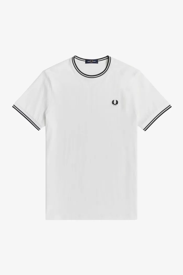 Fred Perry Twin Tipped Men’s T-Shirt White | GSTWR0481