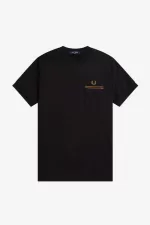 Fred Perry Twin Tipped Pocket Men’s T-Shirt Black | IVNKL6894