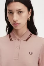 Fred Perry Twin Tipped Shirt Women’s Dress Dark Pink Whisky Brown | YNCBG8725