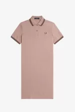 Fred Perry Twin Tipped Shirt Women’s Dress Dark Pink Whisky Brown | YNCBG8725