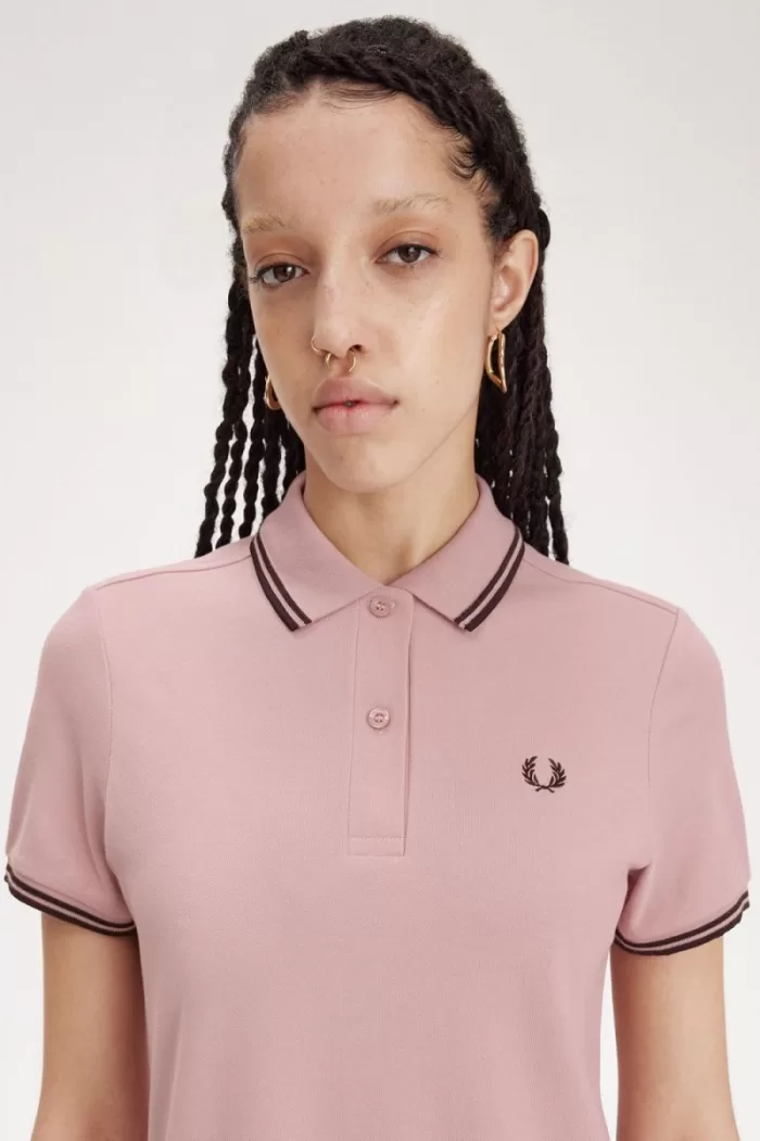 Fred Perry Twin Tipped Shirt Women’s Dress Dusty Rose Pink | OMJGP3510