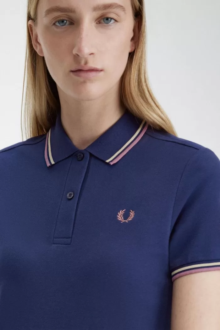 Fred Perry Twin Tipped Shirt Women’s Dress French Navy | LQEPN1534