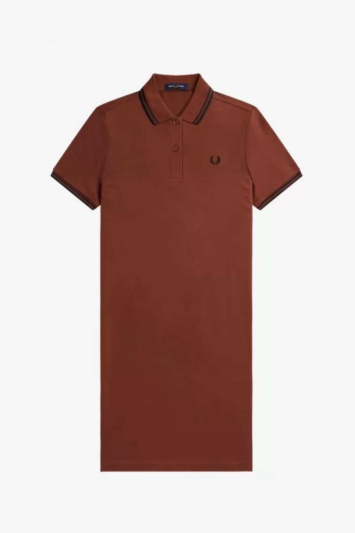 Fred Perry Twin Tipped Shirt Women’s Dress Whisky Brown Black | VWRLH6189