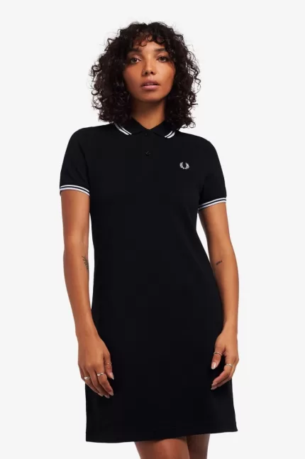 Fred Perry Twin Tipped Women’s Dress Black | PLJGH9426