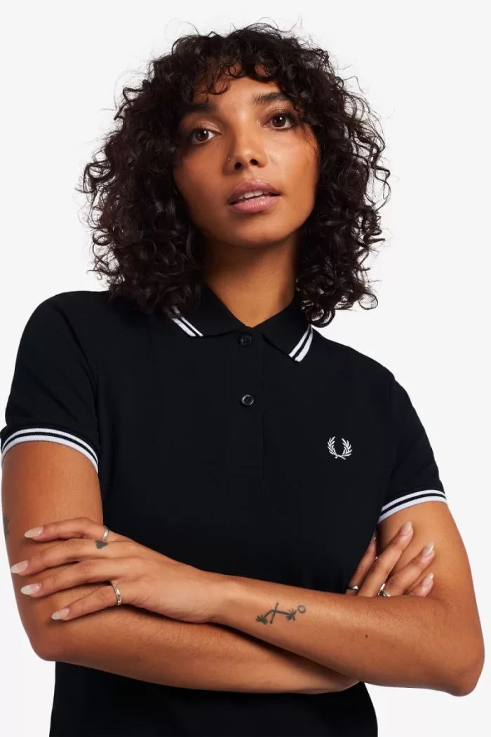 Fred Perry Twin Tipped Women’s Dress Black | PLJGH9426