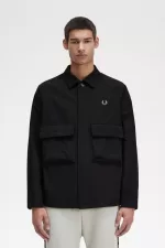 Fred Perry Utility Men’s Shirt Black | QOGWA5194