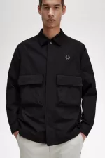 Fred Perry Utility Men’s Shirt Black | QOGWA5194