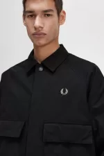 Fred Perry Utility Men’s Shirt Black | QOGWA5194