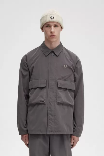 Fred Perry Utility Men’s Shirt Gunmetal | OBTHZ0293