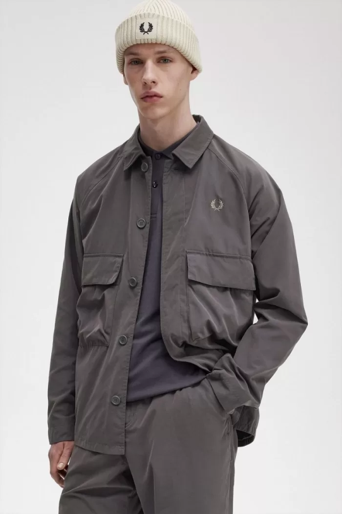 Fred Perry Utility Men’s Shirt Gunmetal | OBTHZ0293