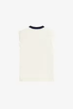 Fred Perry V-Neck Knitted Men’s Tanks Beige | RTXLO0615