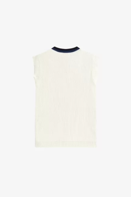 Fred Perry V-Neck Knitted Men’s Tanks Beige | RTXLO0615