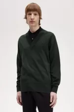 Fred Perry V-Neck Men’s Jumper Night Green | CMYXI4375