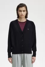 Fred Perry V-Neck Women’s Cardigan Navy | NATYV3458