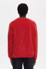 Fred Perry Velour Men’s Sweatshirts Red | HAZRX6748