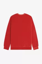 Fred Perry Velour Men’s Sweatshirts Red | HAZRX6748