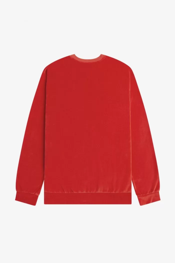 Fred Perry Velour Men’s Sweatshirts Red | HAZRX6748