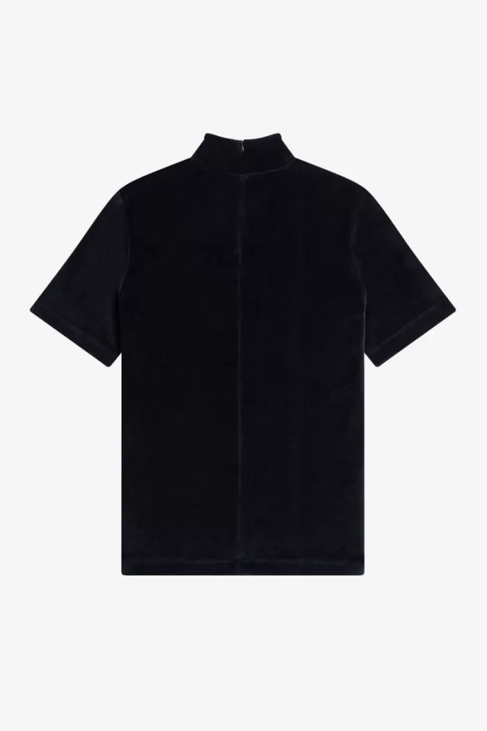 Fred Perry Velour Women’s T-Shirt Black | ZUDVG1047