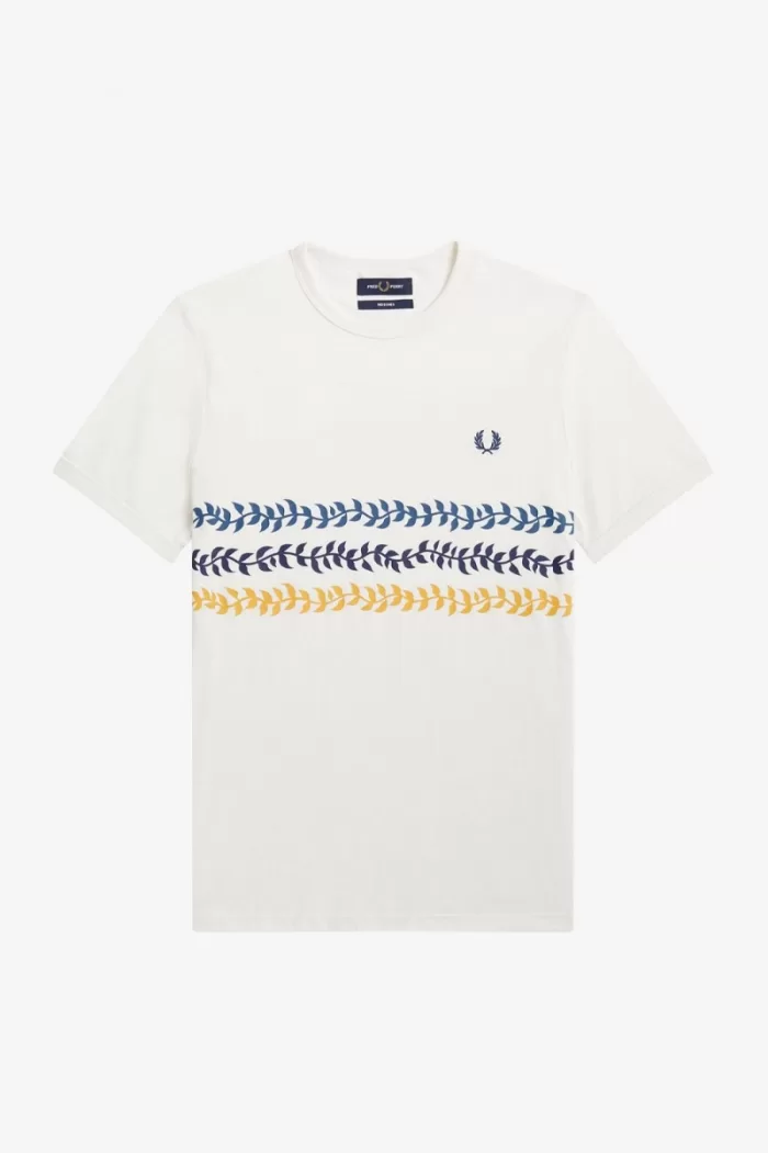 Fred Perry Vine Graphic Men’s T-Shirt Snow White | KMBNA3629