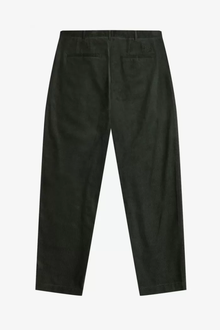 Fred Perry Waffle Cord Tapered Men’s Pants Night Green | WKZAX1365