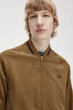 Fred Perry Waffle Cord Tennis Bomber Men’s Jackets Brown | ZISML2863