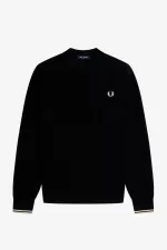 Fred Perry Waffle Stitch Men’s Jumper Black | WQVAU5167