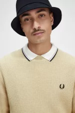 Fred Perry Waffle Stitch Men’s Jumper Oatmeal | XYPRU7250