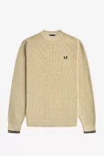 Fred Perry Waffle Stitch Men’s Jumper Oatmeal | XYPRU7250