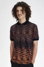 Fred Perry Wave Graphic Men’s Polo Shirt Black | RAMYZ8642