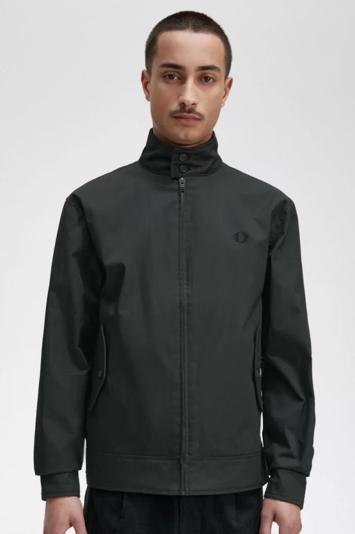 Fred Perry Waxed Cotton Men’s Jackets Night Green | GTJFC0742