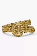 Fred Perry Woven Leather Women’s Belts Gold | FVGYC2603